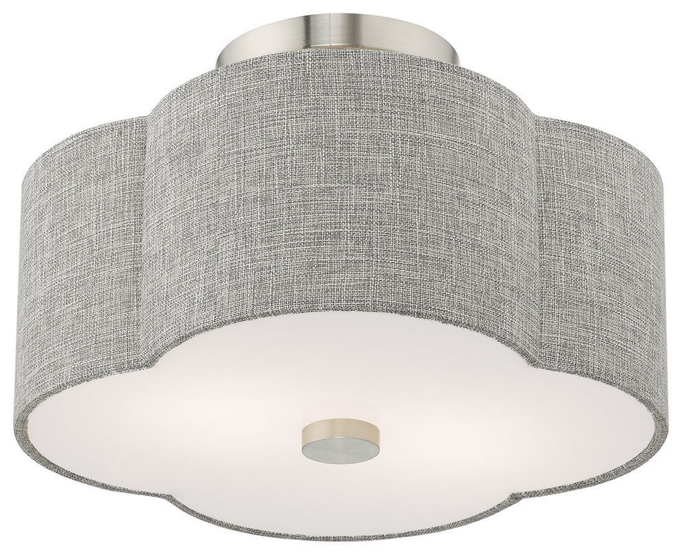 Livex Lighting Brushed Nickel 2-Light Ceiling Mount