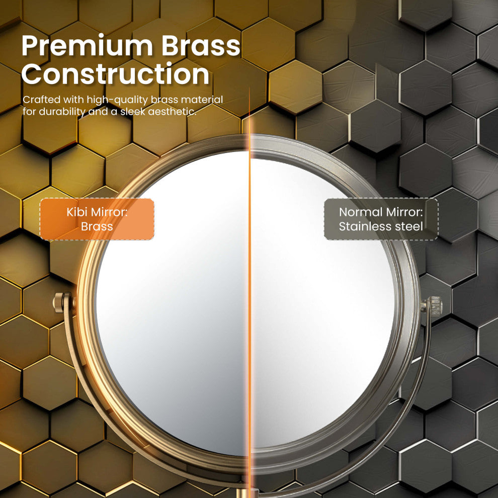 Circular Free Standing Magnifying Make Up Mirror, Chrome