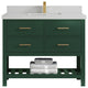 Parker 42 Single Sink Bath Vanity in Lafayette Green  2" Carrara Quartz