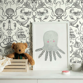 Deep Sea Toile Peel & Stick Wallpaper