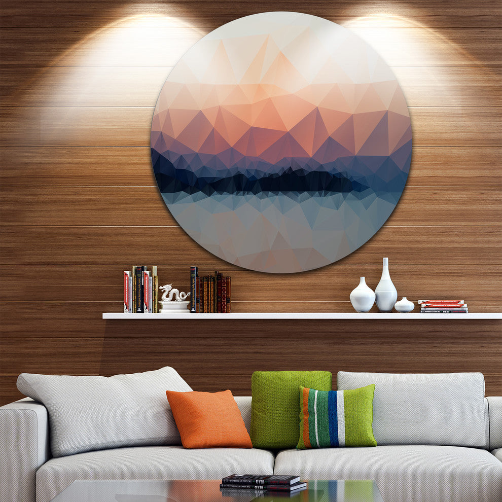 Sky Sea And Beach Abstract Vector View, Seascape Disc Metal Art, 36"