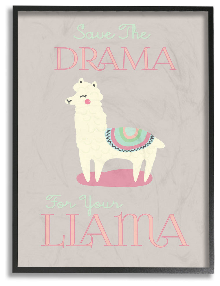 Boho Drama Llama, 11x14, Framed Giclee Texturized Art