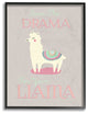 Boho Drama Llama, 11x14, Framed Giclee Texturized Art