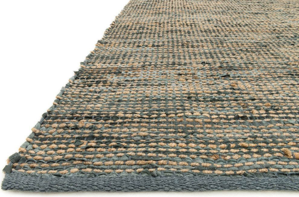Natural Leather & Jute, Edge Area Rug, Grey, 2'3"x3'9"