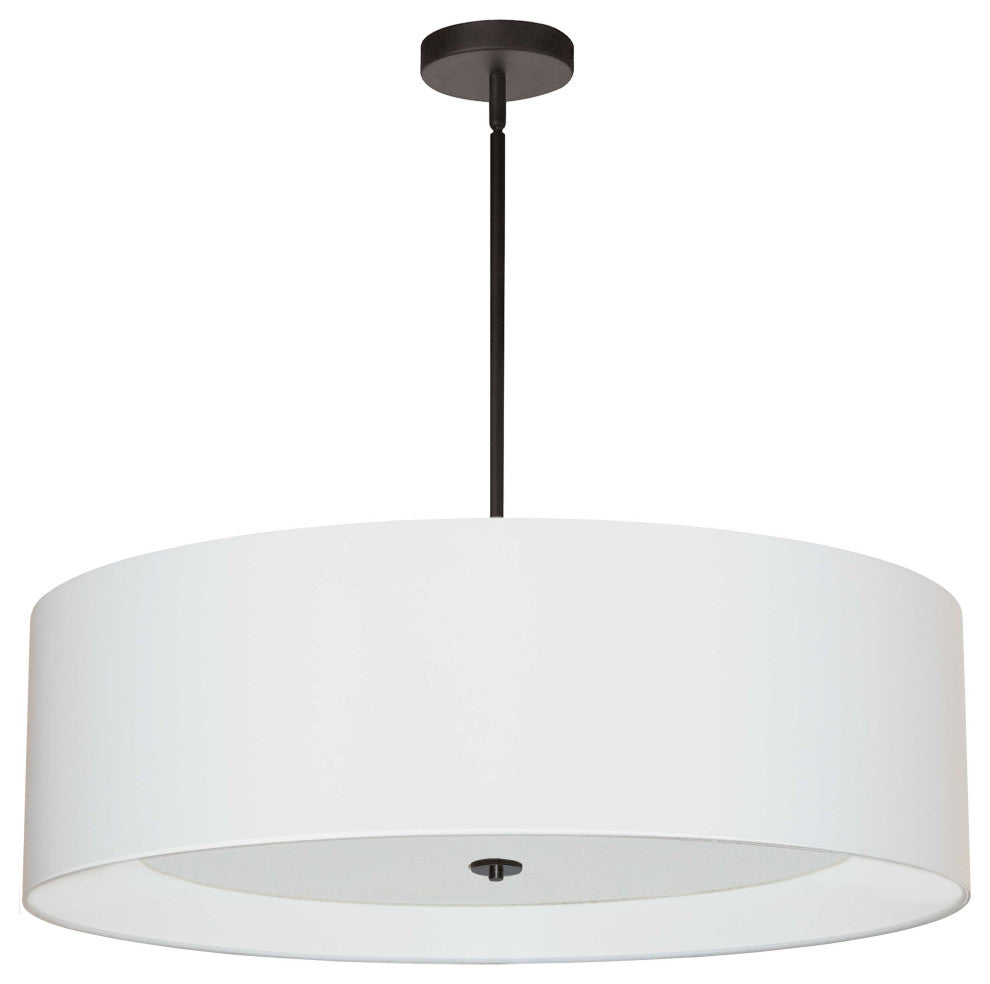 Helena Contemporary 4 Light Matte Black White Metal Pendant