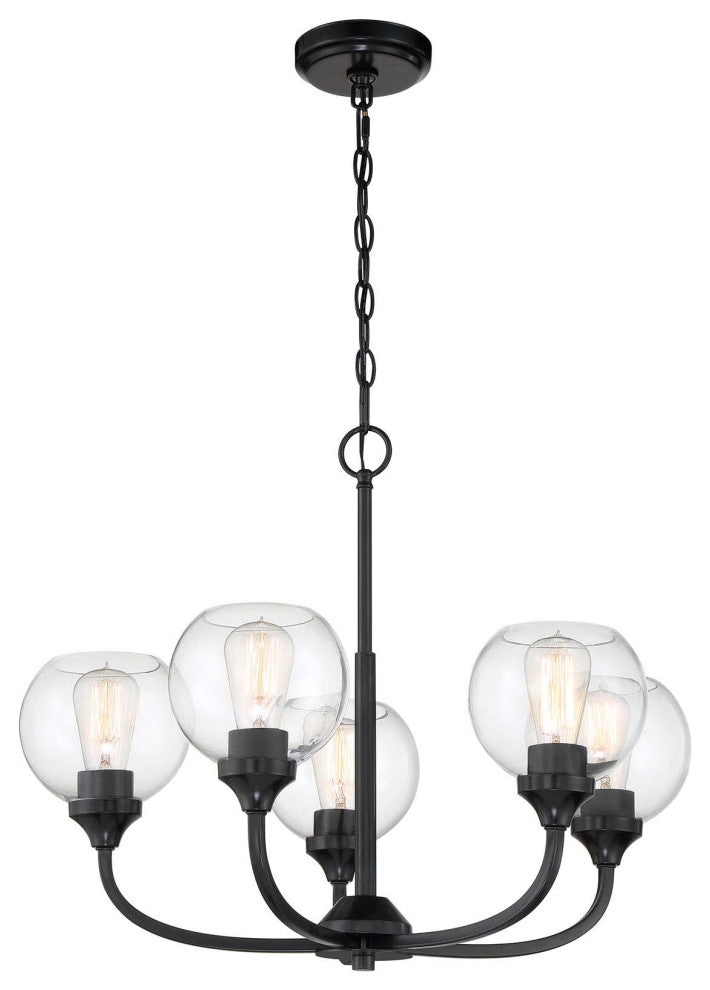 Glenda Chandelier 5  Light  Flat Black