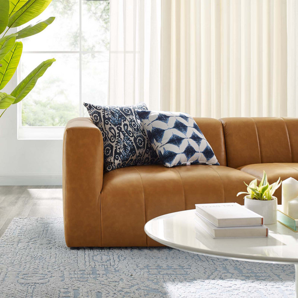 Loveseat Sofa, Faux Vegan Leather, Tan, Modern, Living Lounge Hotel Hospitality