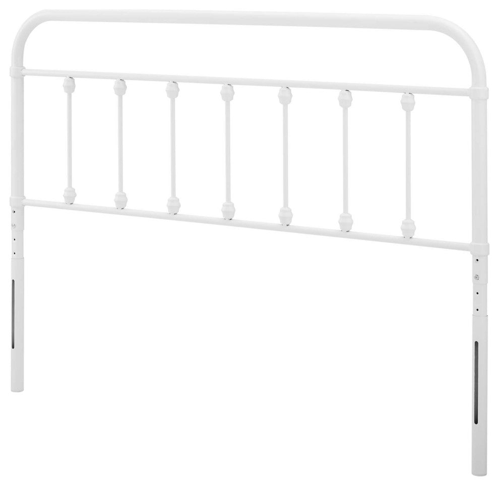 Headboard, King Size, Metal, White, Modern Farmhouse, Bedroom Master Suite