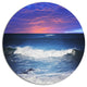 Troubled Sunset Sea Under Blue Sky, Seashore Round Wall Art, 36"