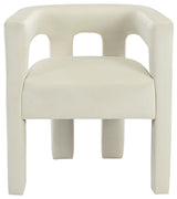 Athena Velvet Upholstered Dining Chair, Cream