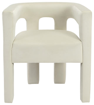 Athena Velvet Upholstered Dining Chair, Cream