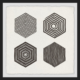 "Hexagons" Framed Painting Print, 12"x12"