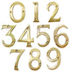 RCH Hardware Brass Modern House Number, 3-Inch, Various Finishes, Polished Brass