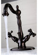 Kingston Brass Two-Handle Bathroom Faucet With Brass Pop-Up, Oil Rubbed Bronze