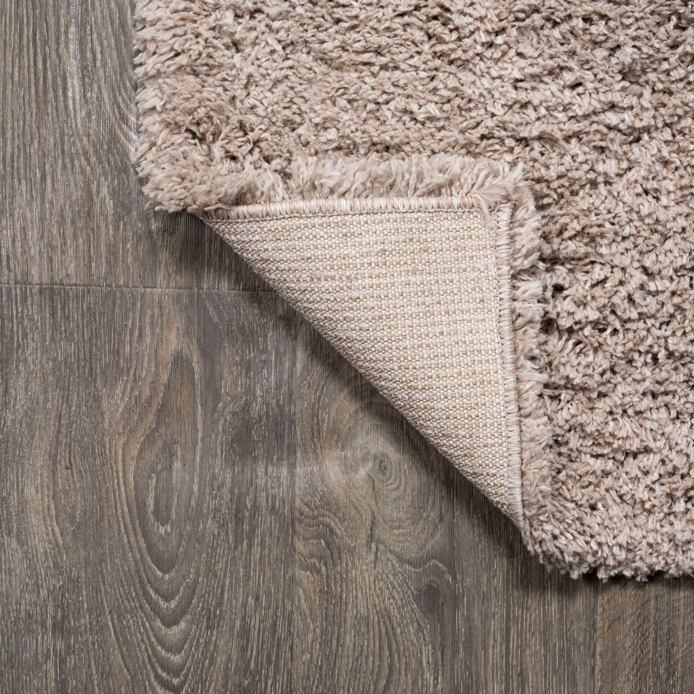 Groovy Solid Shag Rug, Light Beige, 2'x10'