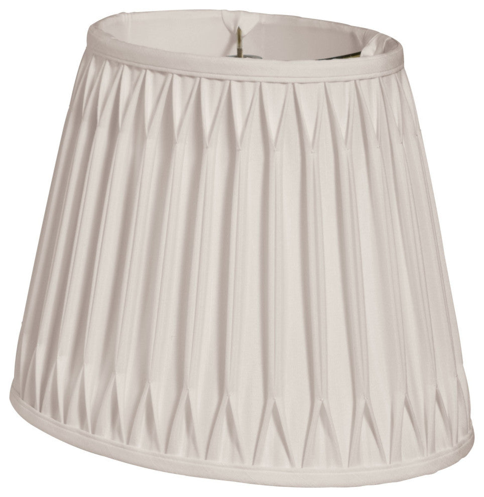 18" Cream Oval Smocked Pleat Paperback Shantung Lampshade