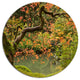 Japanese Garden Fall Season, Landscape Round Wall Art, 11"