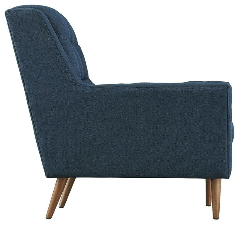 Modern Contemporary Fabric Loveseat , Navy, Fabric