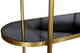 Monique Etagere with Cast Iron frame in Metallic Gold w/ Tempered Smoked Glass