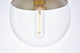 Elsa 1-Light Brass Plug-In Pendant With Clear Glass