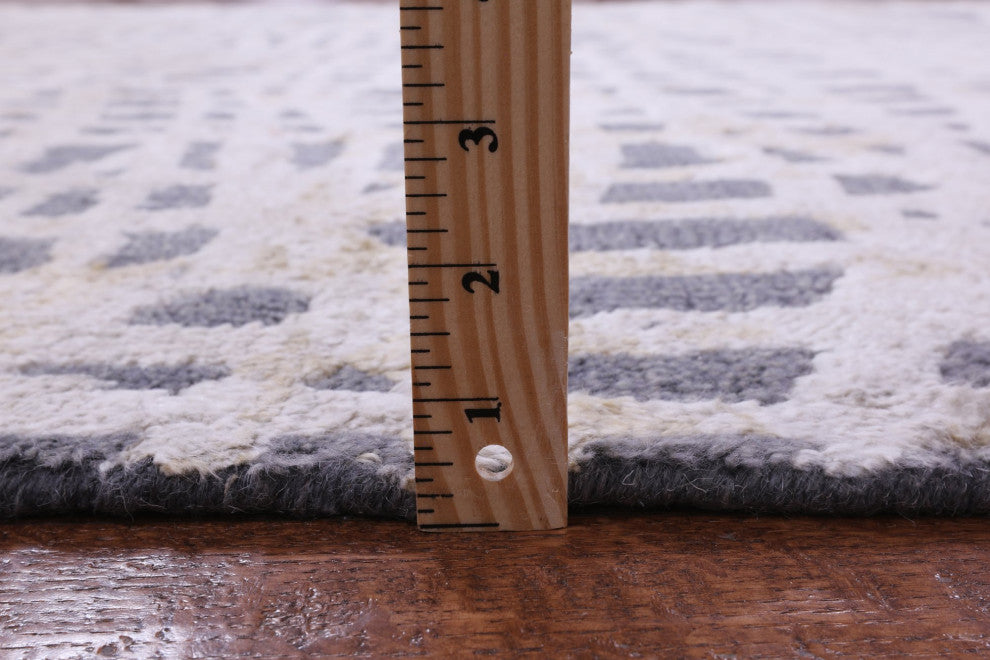 8' 1" X 9' 10" Moroccan Wool and Silk Hand Knotted Rug Q9281