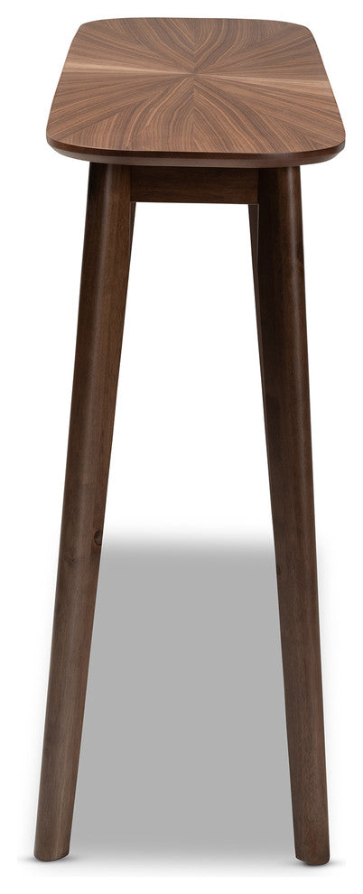 Brigby Mid-Century Modern Walnut Finished Wood Console Table, Walnut