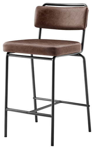 Zander Counter Stool, Toasted Dark Brown, Pu