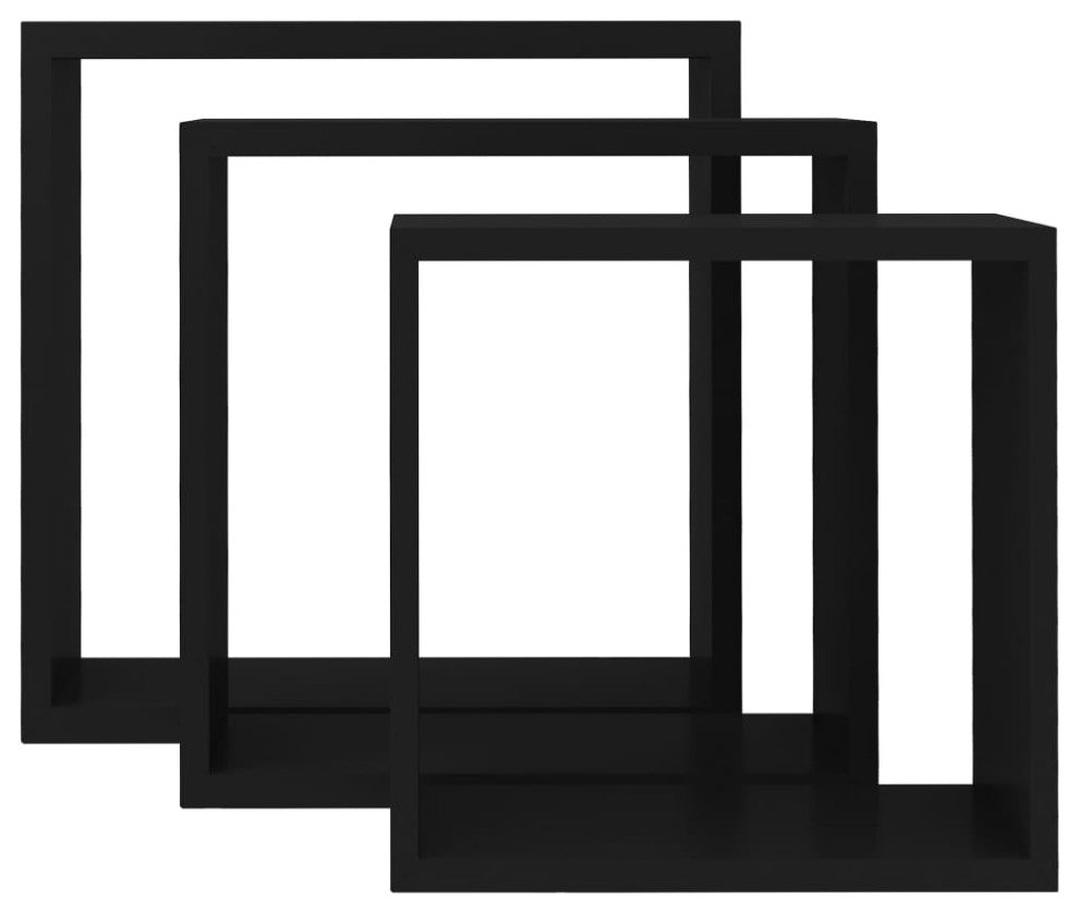 vidaXL wall cube shelves Floating Cube Shelves Display Shelves 3 Pcs Black