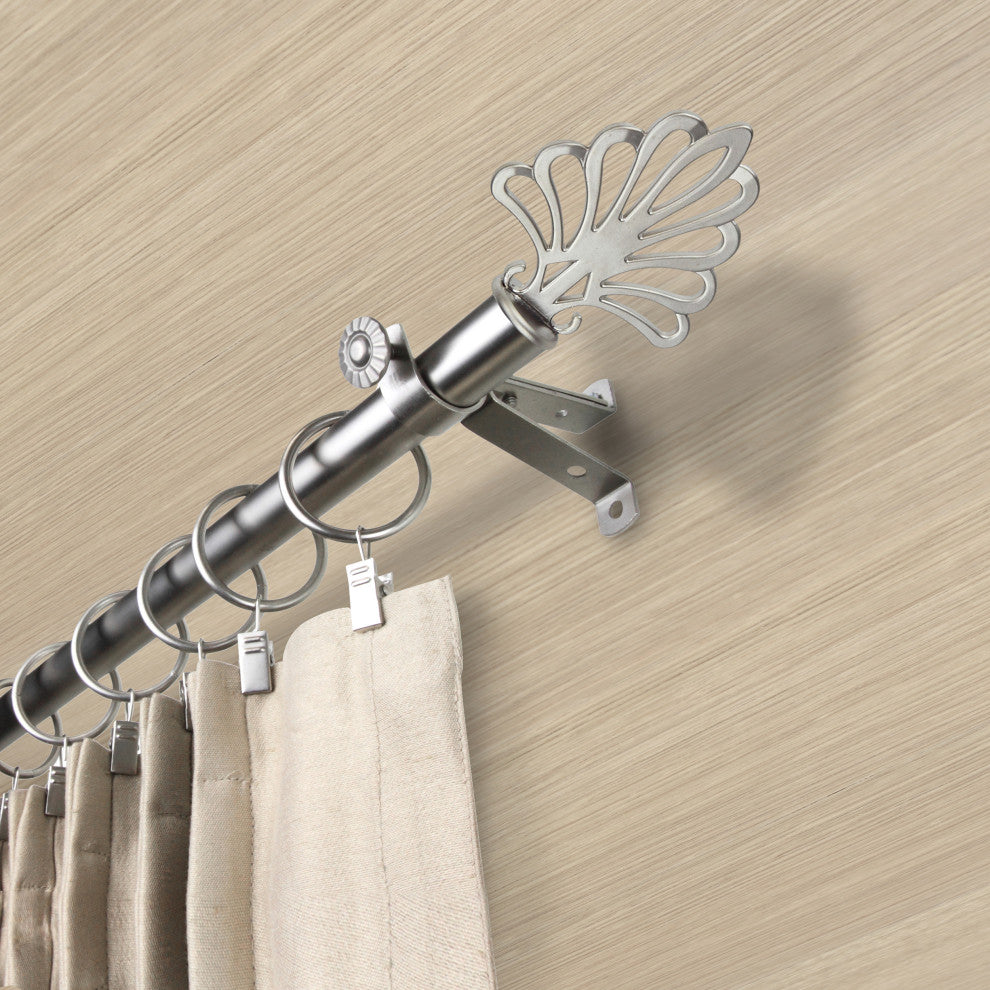 Bonnie 13/16" Diameter Curtain Rod, Satin Nickel, 18-28"