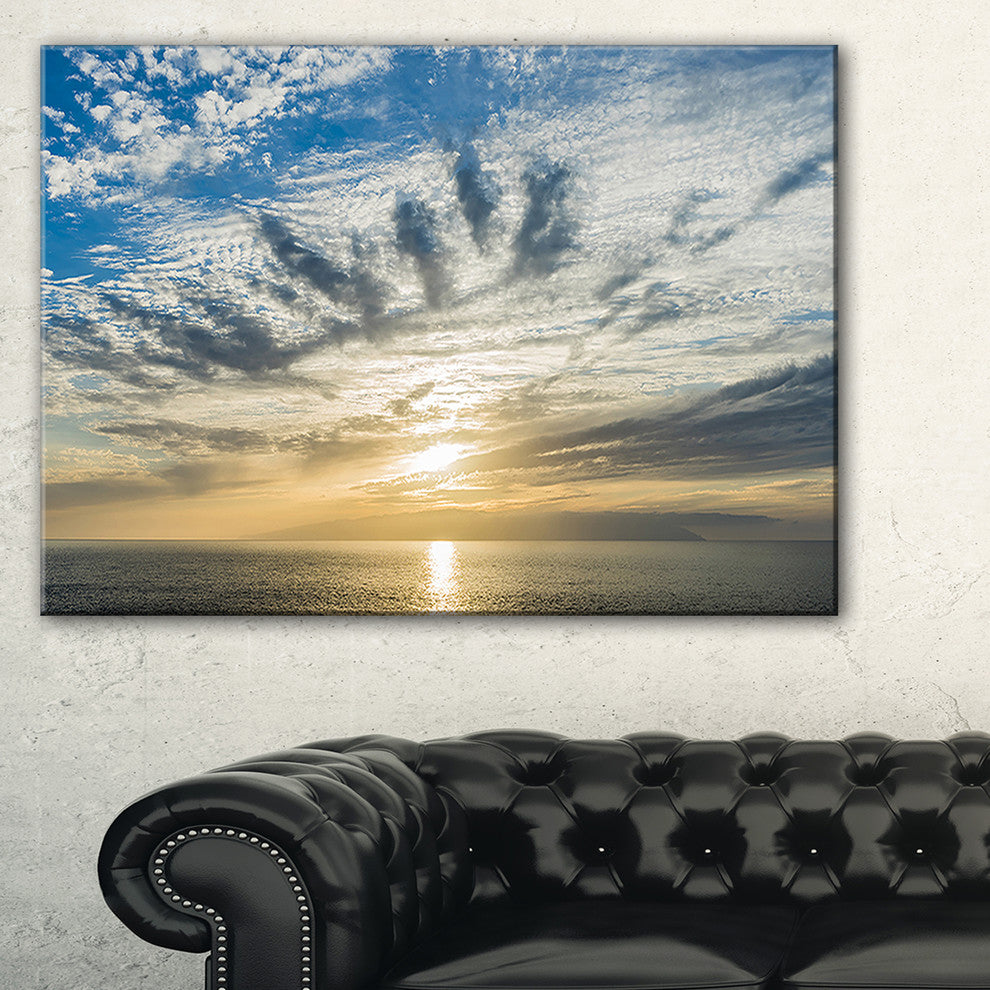 "Sunset Sky Above Atlantic" Oversized Beach Canvas Artwork, 40"x30"