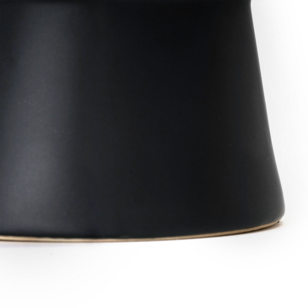 American Art Decor Contemporary Black Shaped Ceramic Vase 11"