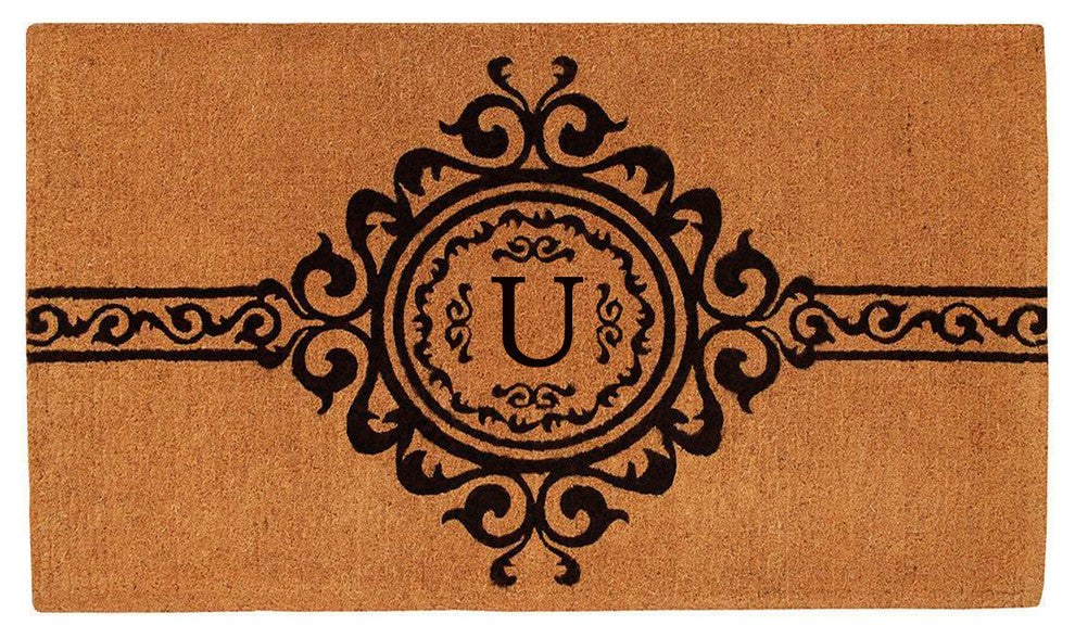 Garbo Monogram Doormat, Extra-Thick 2'x3', Letter U