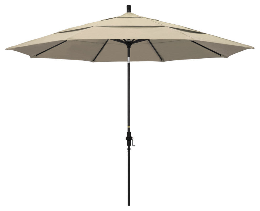 11' Aluminum Umbrella Collar Tilt Matted Black, Beige
