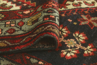 Fine Vintage Distressed Talha Charcoal/Red Runner, 3'8 x 9'4