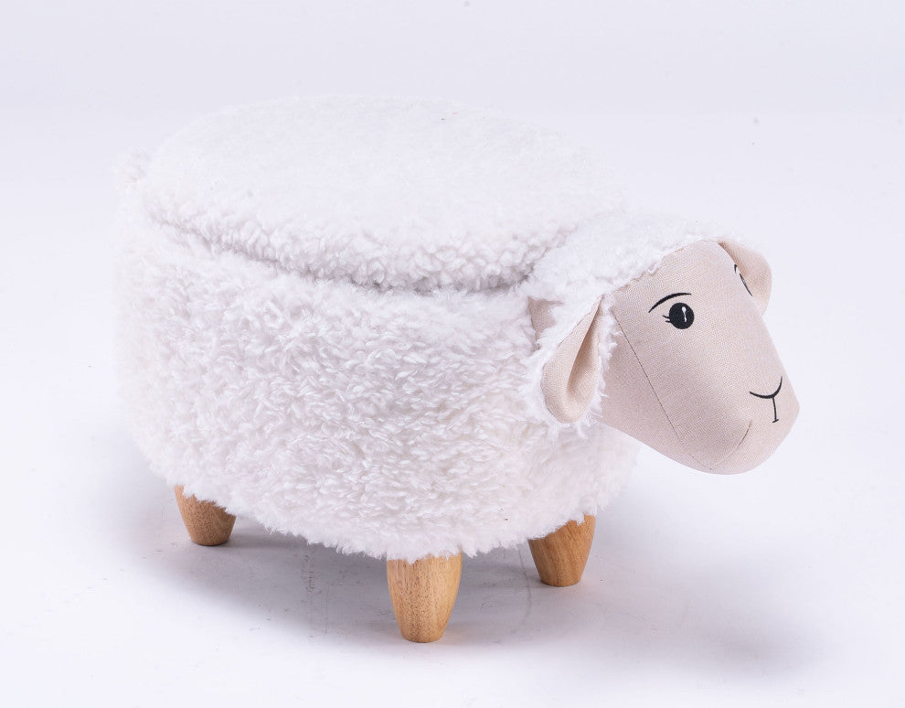 White Sheep Storage Ottoman