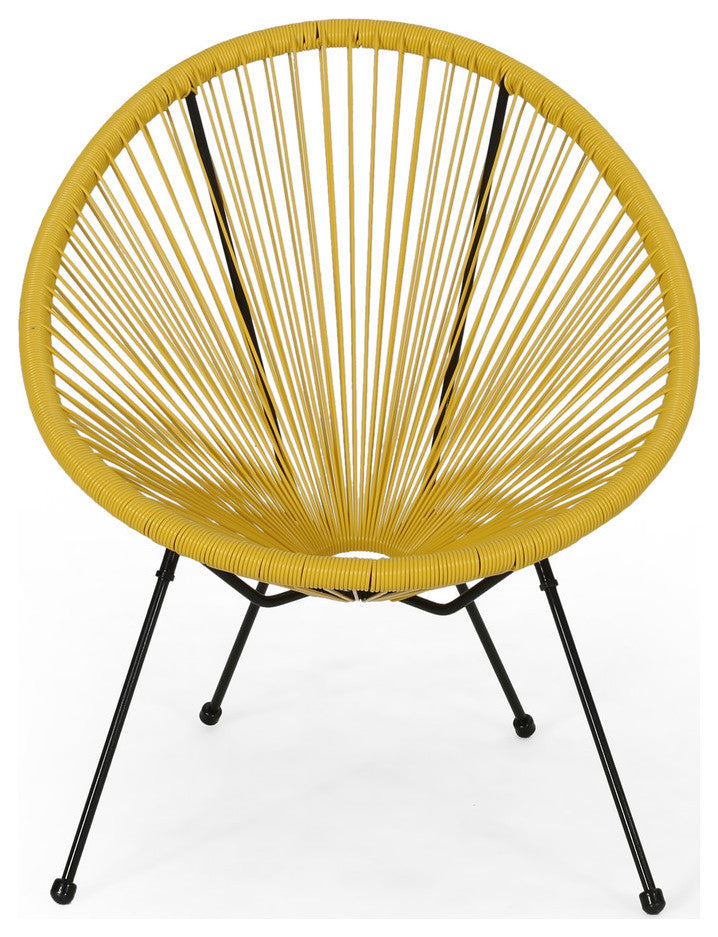 Major Outdoor Hammock Weave Chair With Steel Frame, Set of 2, Yellow, Black