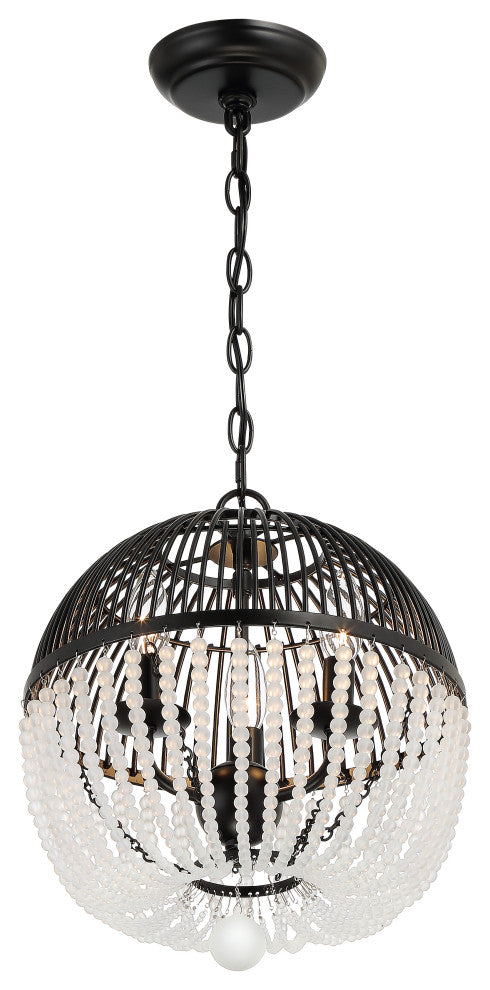 Duval 3 Light Matte Black Mini Chandelier
