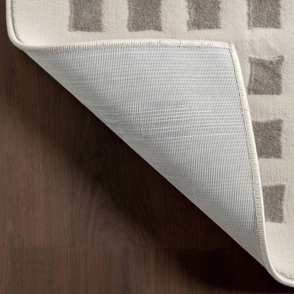 Nuloom Daleyza Checkered Washable Rug, Cream 6' Round