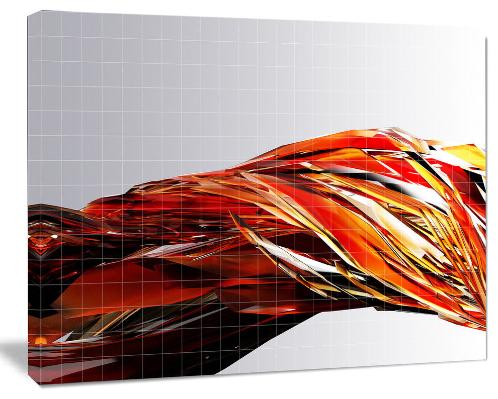 Red Faceted Crystal Texture, Abstract Canvas Art Print, 20x12