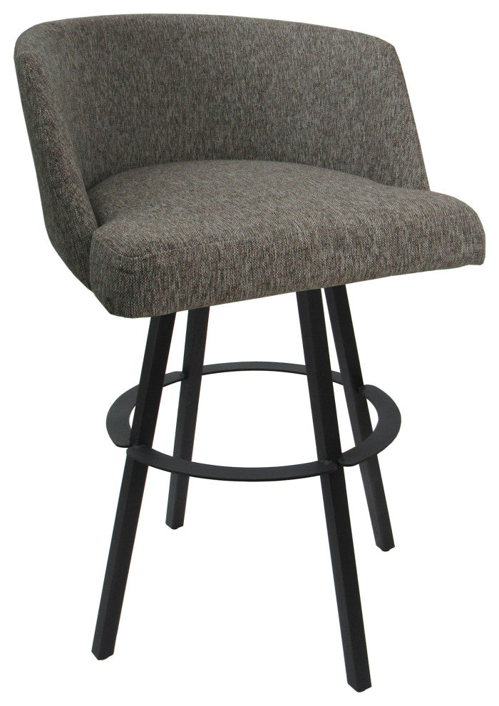 Swivel Metal Bar Stool Joey on Warren Base, Mojave Gray Gray, 34"