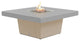 Square Fire Pit Table, 48x48, Chat Height, Propane, Hilltop Grey Top, Beige