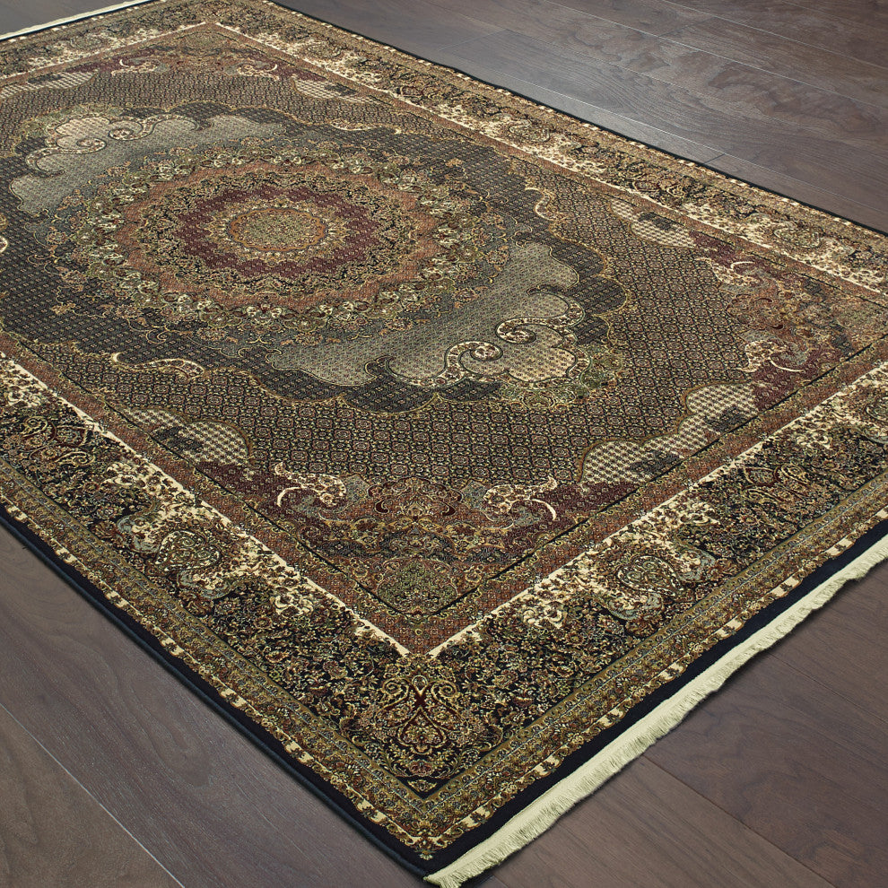 Mackenzie Medallion Blue/Red Area Rug, 7'10"x10'10"