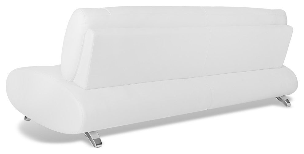 Modern Aspen White Microfiber Leather Sofa