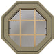 Rambler Breeze 4 Season Poly Window, Grille, Hinged Right, Sand, Clear Glass