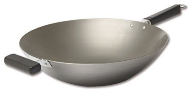 Joyce chen 220060, Pro chef Flat Bottom Wok Uncoated carbon Steel, 14inch
