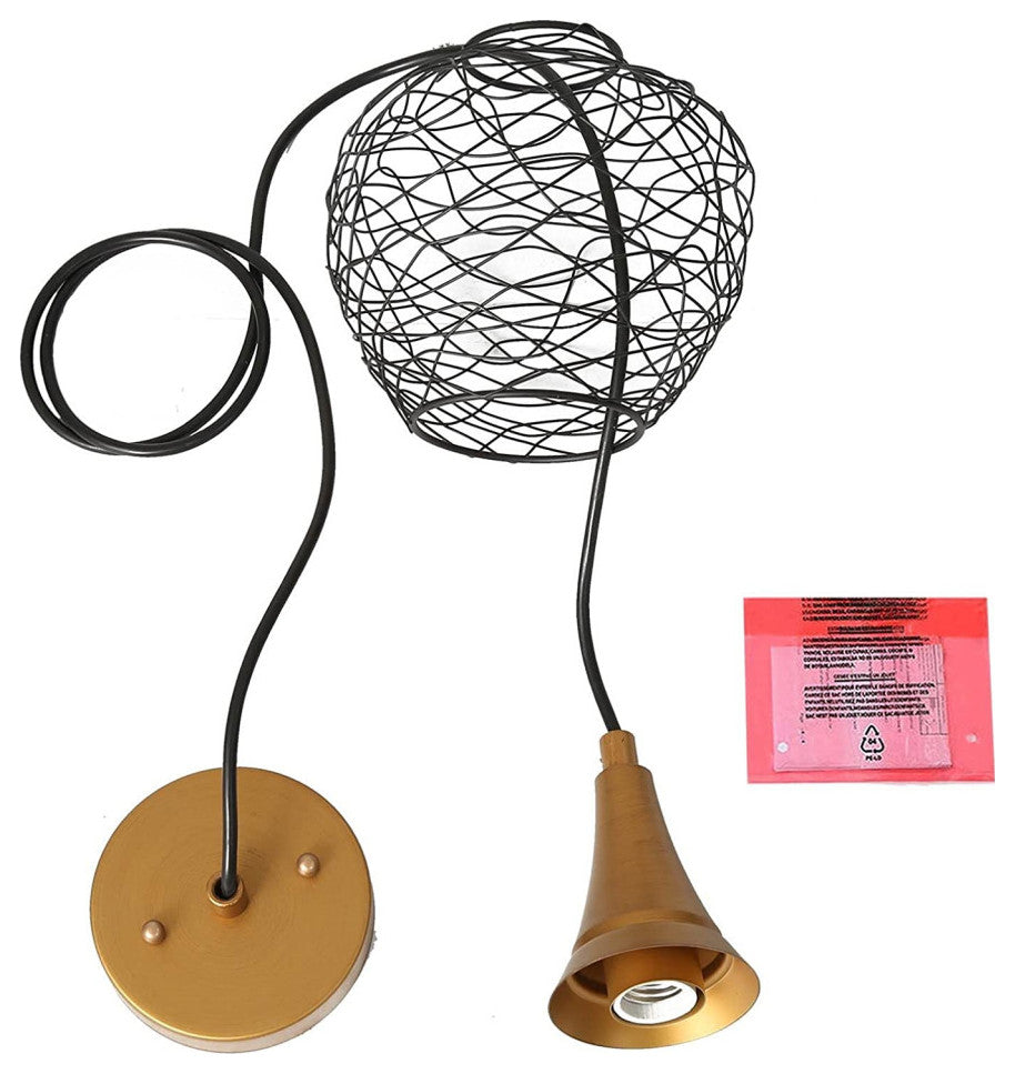 Modern Gold Pendant Light Wire Cage Pendant Lamp
