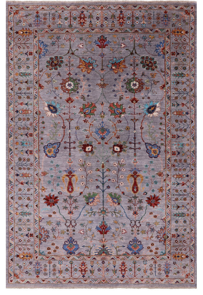 Hand Knotted Persian Tabriz Wool Rug 6' 0" X 9' 0" Q10569
