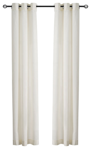 Serenity 80" x 84"  Striped Semi Sheer Grommet Panel Pair, Natural