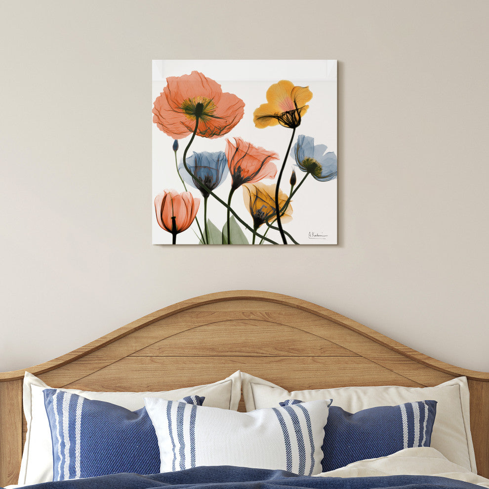 "Flowers and Ferns"Frameless Free Floating Panel Graphic Wall Art, 24"x24"