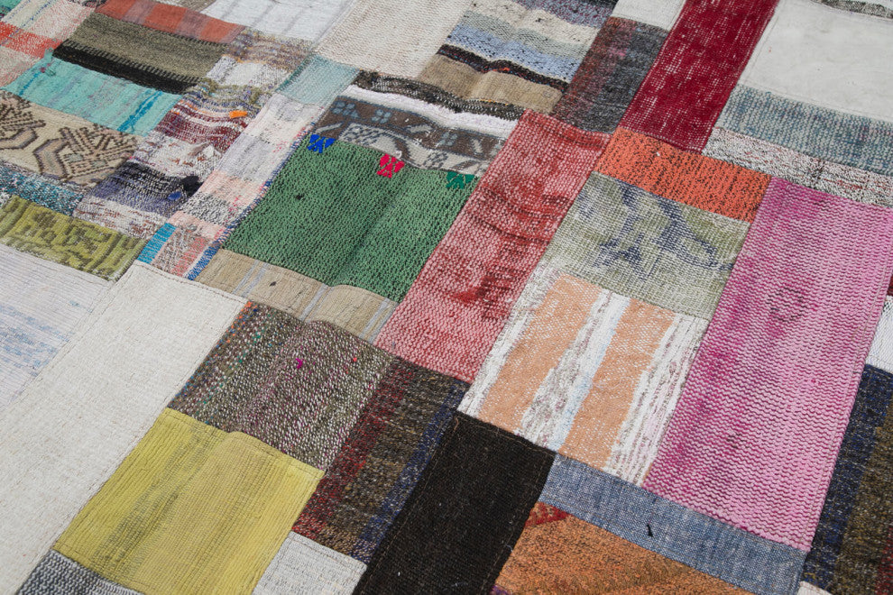 Rug N Carpet - Handmade Oriental 6' 7'' x 9' 10'' Rustic Patchwork Kilim Rug